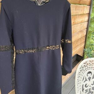 Maje Navy Blue Dress with Subtle Detailing
